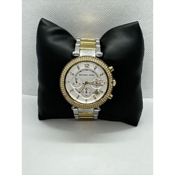 Michael Kors Parker MK5626 Womens Two-Tone Glitz Analog Dial Quartz Watch JNA414 - Picture 1 of 11